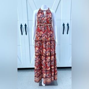🔥 Closet Clearout!🔥 House of Harlow 1960 Eve Rust Print Halter Maxi Dress
